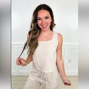 Bow cropped tank top